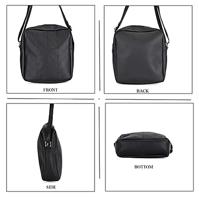 Set of 3 Bags, Black Faux Leather Tote Bag, Crossbody Bag and Wrist Bag