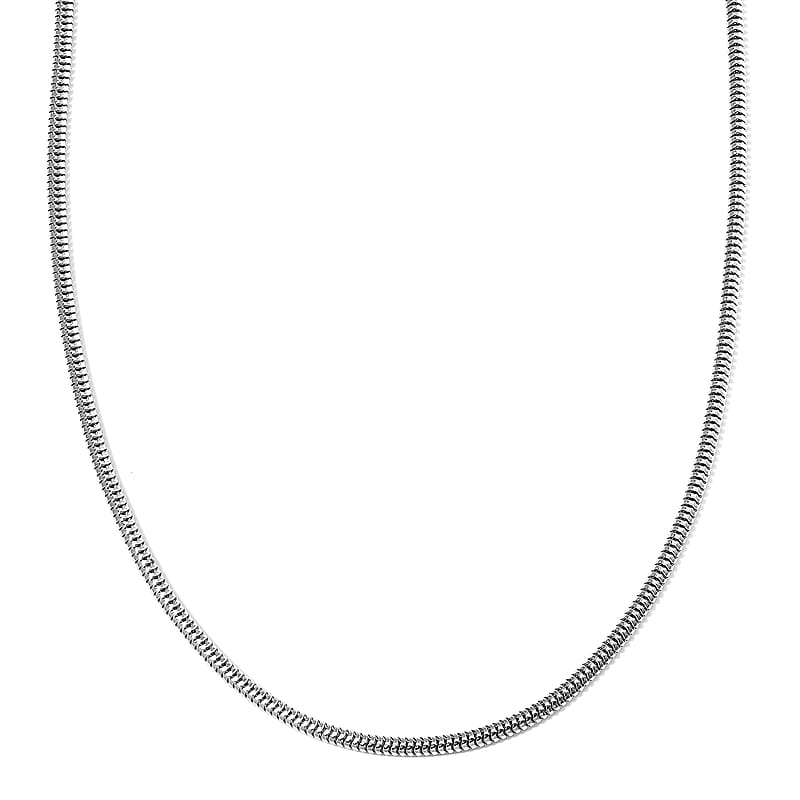 Snake Chain Necklace in Silvertone 20-22 Inches