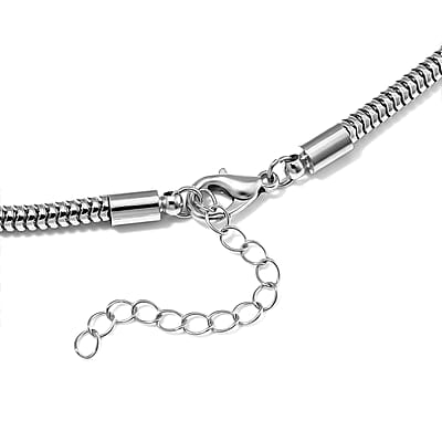 Snake Chain Necklace in Silvertone 20-22 Inches