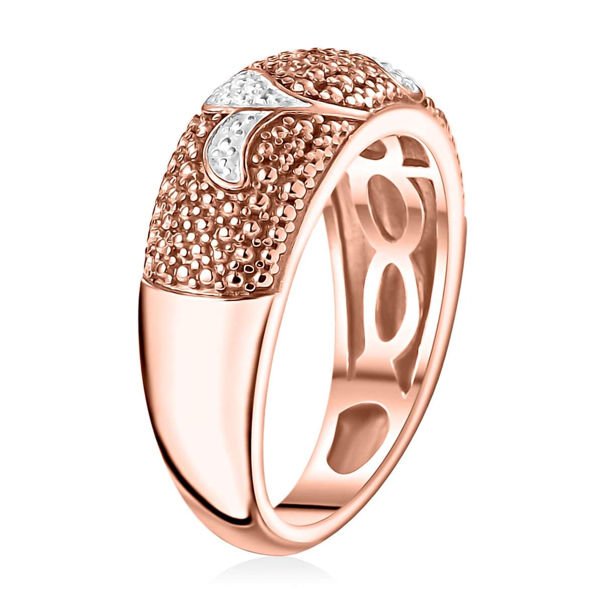 Karis Natural Champagne Diamond Accent Band Ring in 18K RG Plated (Size 10.0) image number 3