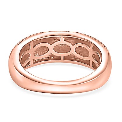 Karis Natural Champagne Diamond Accent Band Ring in 18K RG Plated (Size 10.0)
