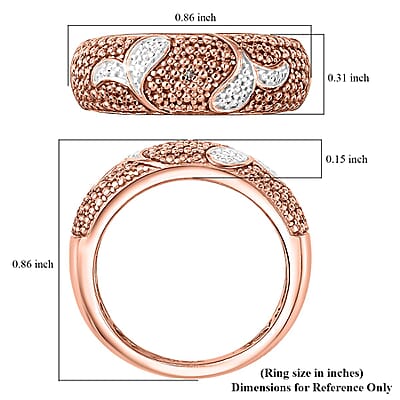 Karis Natural Champagne Diamond Accent Band Ring in 18K RG Plated (Size 10.0)