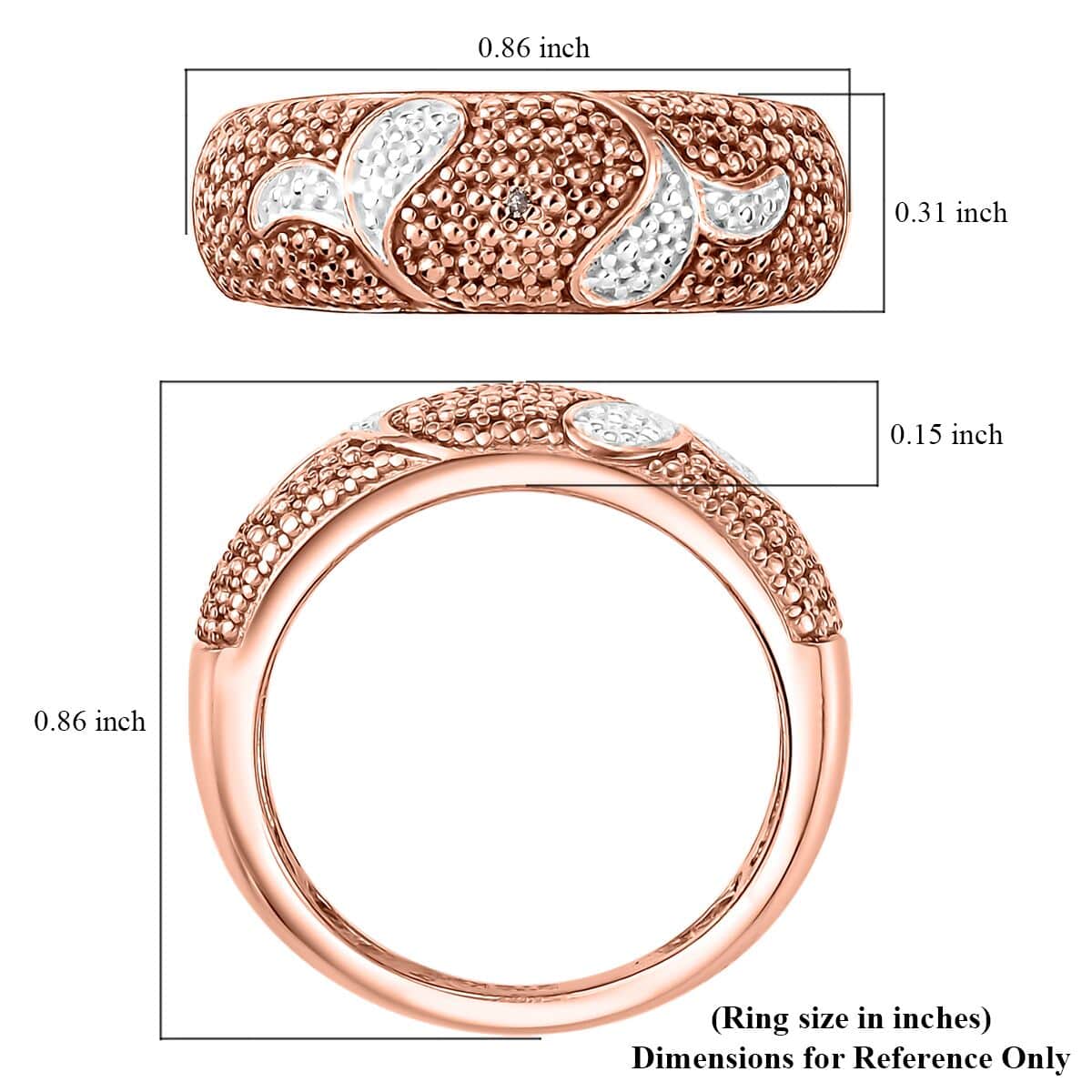 Karis Natural Champagne Diamond Accent Band Ring in 18K Rose Gold Plated (Size 7.0) image number 5