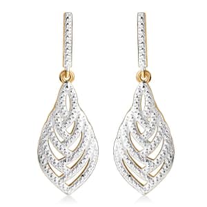 Karis White Diamond Accent Dangling Earrings in Platinum Bond and 18K YG Plated