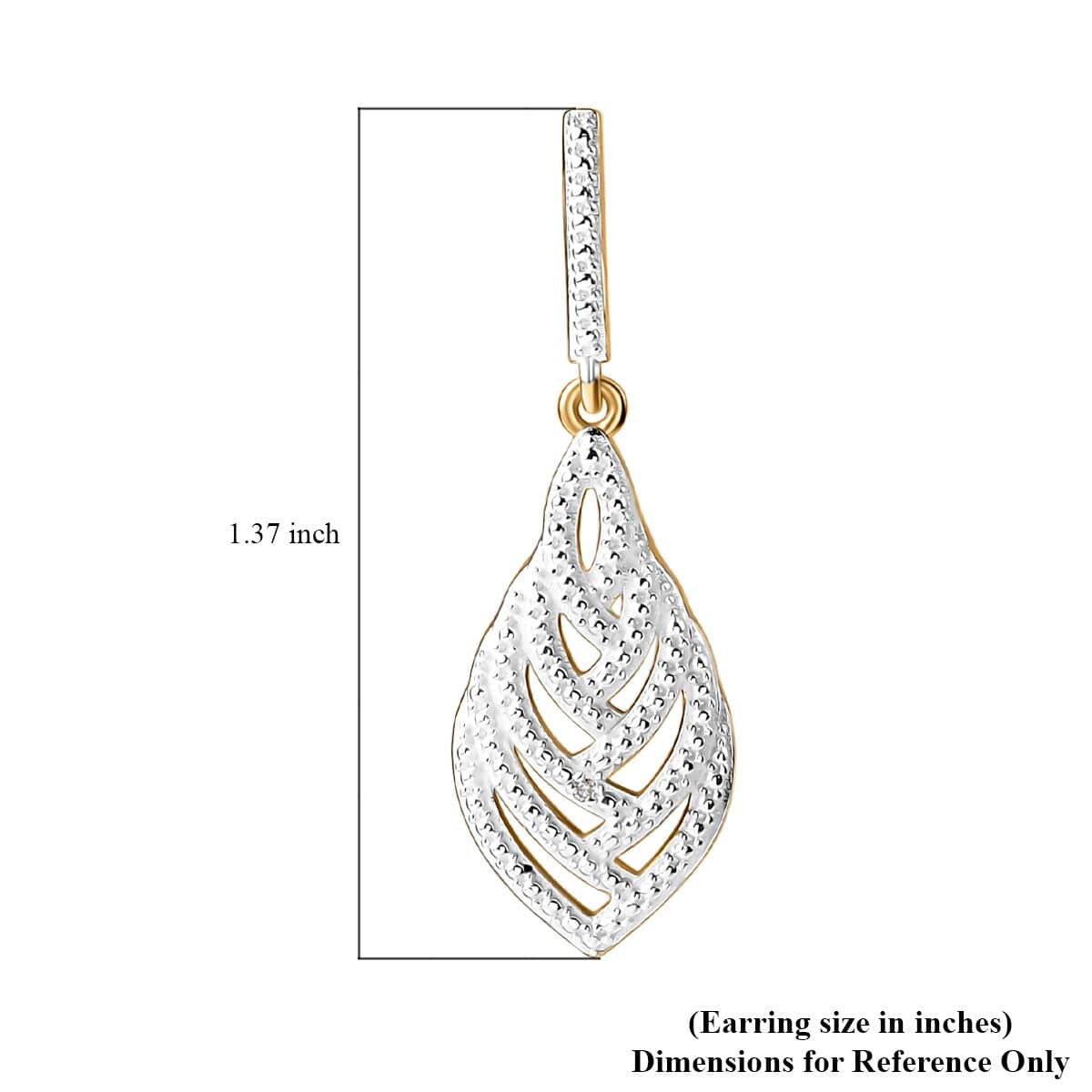 Karis White Diamond Accent Dangling Earrings in Platinum Bond and 18K YG Plated image number 4