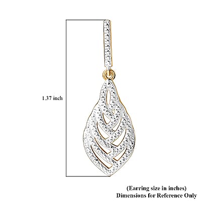 Karis White Diamond Accent Dangling Earrings in Platinum Bond and 18K YG Plated