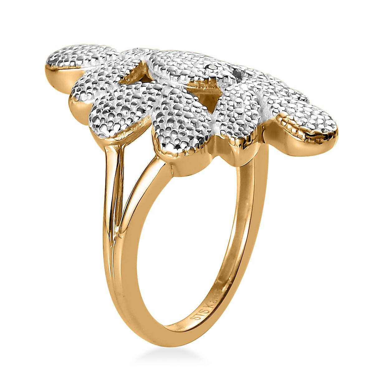 Karis Diamond Accent Ring in 18K YG Plated (Size 10.0) image number 3