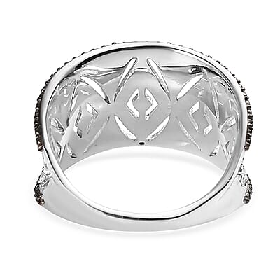 Karis Diamond Accent Ring in Black Rhodium and Platinum Bond (Size 10.0)