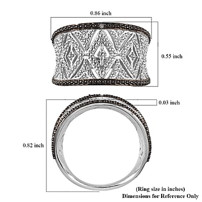 Karis Diamond Accent Ring in Black Rhodium and Platinum Bond (Size 10.0)
