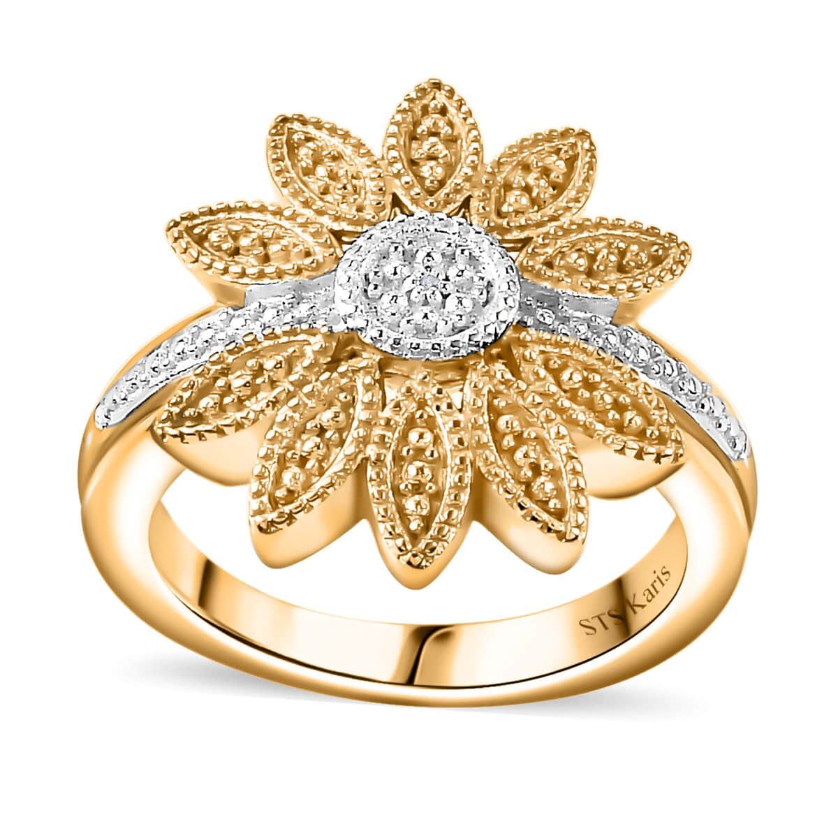 Karis Diamond Accent Flower Ring in 18K YG Plated (Size 10) image number 0