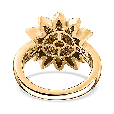 Karis Diamond Accent Flower Ring in 18K YG Plated (Size 10)