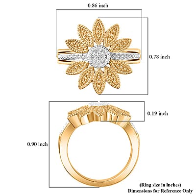 Karis Diamond Accent Flower Ring in 18K YG Plated (Size 10)
