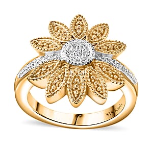 Karis Diamond Accent Flower Ring in 18K YG Plated (Size 10)