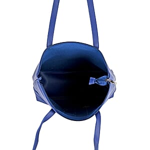 Set of 3 Bags, Navy Faux Leather Tote Bag, Crossbody Bag and Wrist Bag