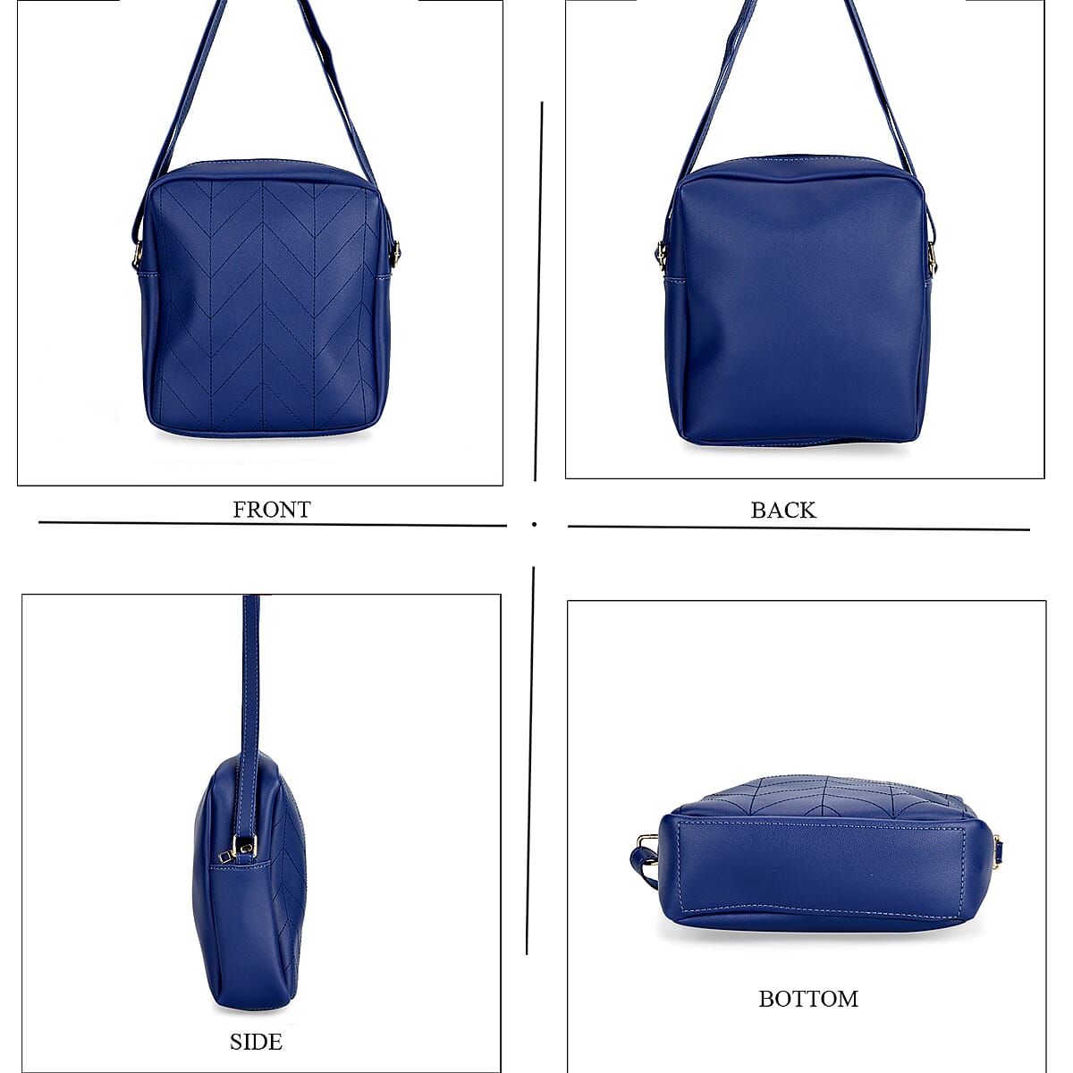 Set of 3 Bags, Navy Faux Leather Tote Bag, Crossbody Bag and Wrist Bag image number 4