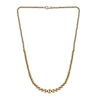 Artisan Crafted Graduated Beaded Necklace in 14K Yellow Gold Over Sterling Silver 17.85 Grams 20 Inches