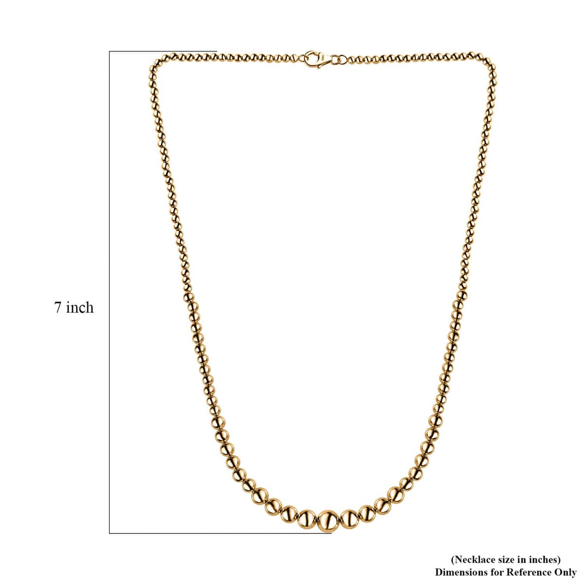 Artisan Crafted Graduated Beaded Necklace in 14K Yellow Gold Over Sterling Silver 17.85 Grams 20 Inches image number 5