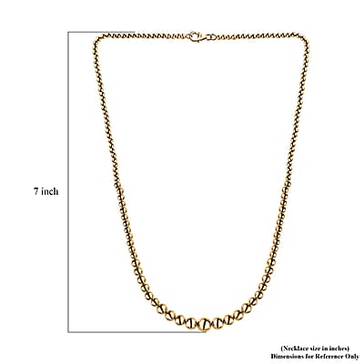 Artisan Crafted Graduated Beaded Necklace in 14K Yellow Gold Over Sterling Silver 17.85 Grams 20 Inches