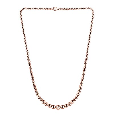 Artisan Crafted Graduated Beaded Necklace in 14K Rose Gold Over Sterling Silver 17.85 Grams 20 Inches