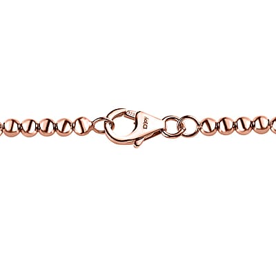 Artisan Crafted Graduated Beaded Necklace in 14K Rose Gold Over Sterling Silver 17.85 Grams 20 Inches