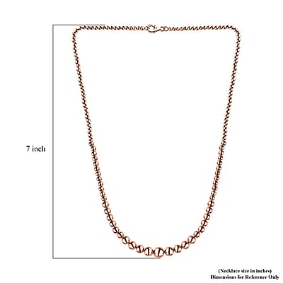 Artisan Crafted Graduated Beaded Necklace in 14K Rose Gold Over Sterling Silver 17.85 Grams 20 Inches