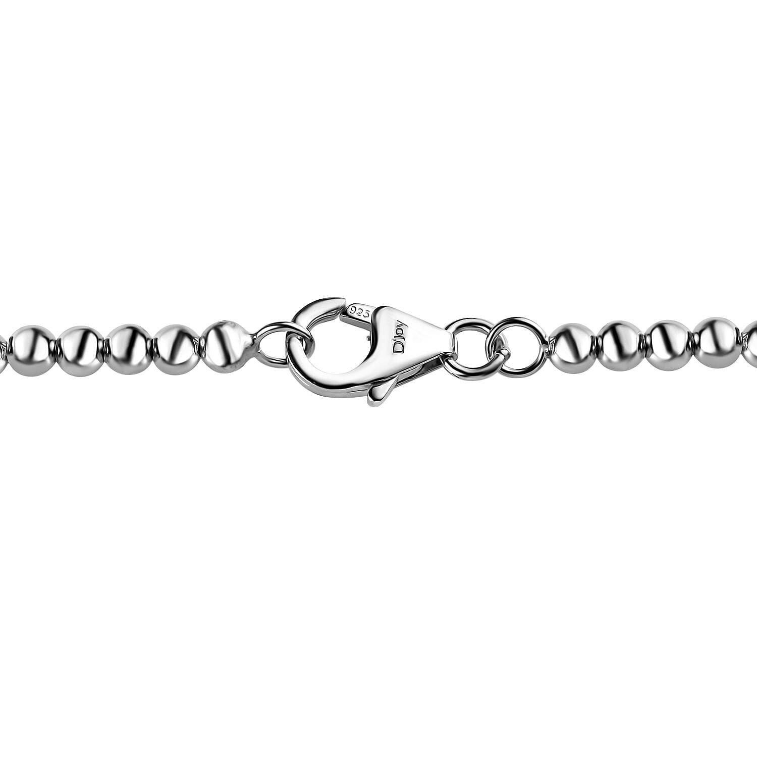Artisan Crafted Graduated Beaded Necklace in Platinum Over Sterling Silver 17.85 Grams 20 Inches