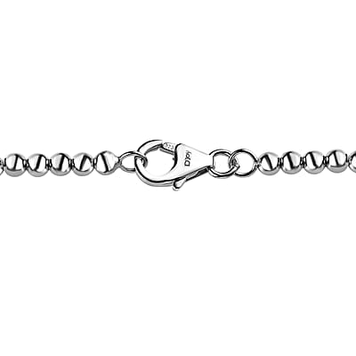 Artisan Crafted Graduated Beaded Necklace in Platinum Over Sterling Silver 17.85 Grams 20 Inches
