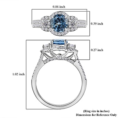 Certified & Appraised Rhapsody AAAA Santa Maria Aquamarine and E-F VS2 Diamond 1.48 ctw Ring in 950 Platinum (Size 8.0) 6.25 Gram