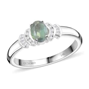 Luxoro AAA Narsipatnam Alexandrite and G-H I3 Diamond 0.90 ctw Ring in 14K White Gold (Size 6.0)