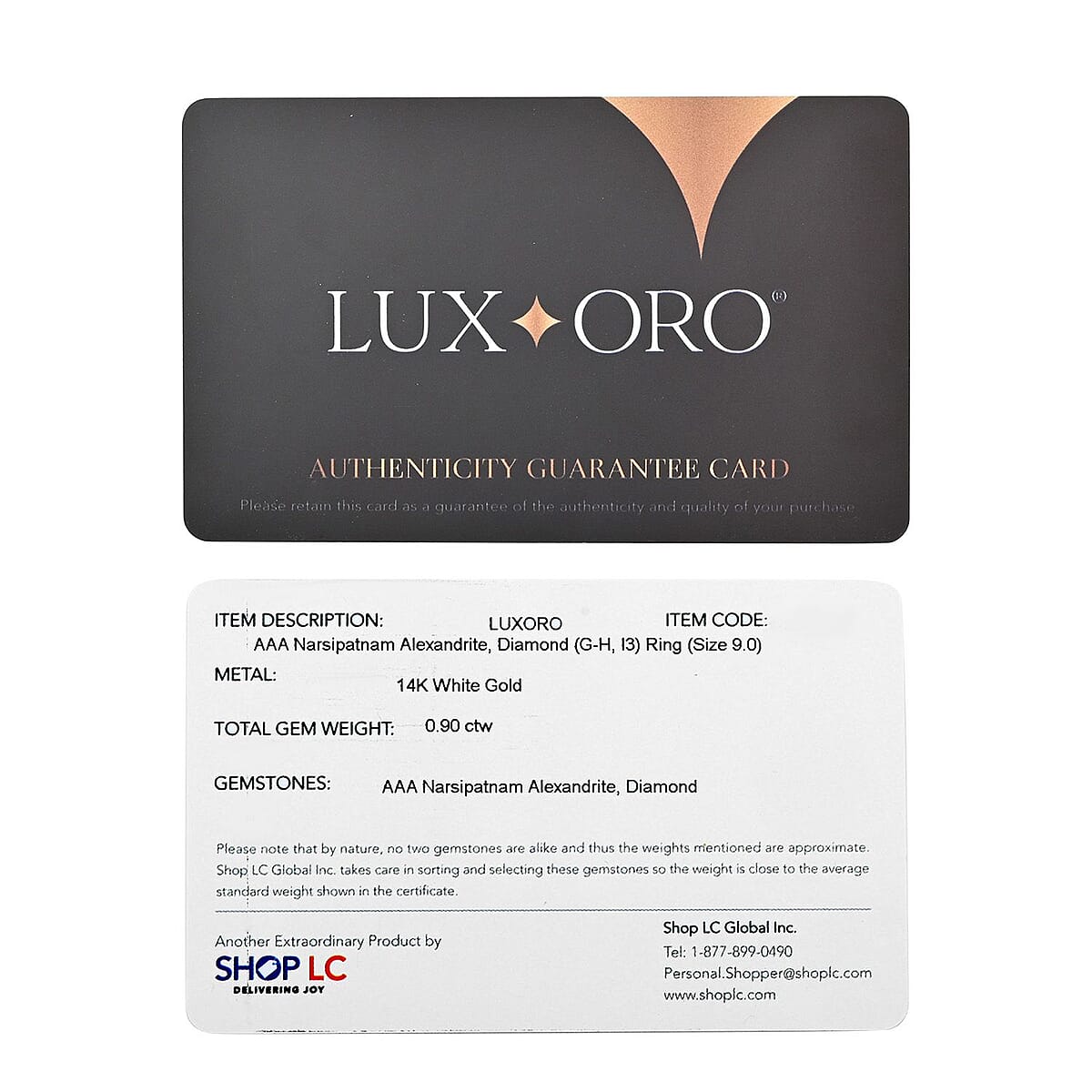 Luxoro AAA Narsipatnam Alexandrite and G-H I3 Diamond 0.90 ctw Ring in 14K White Gold (Size 7.0) image number 6