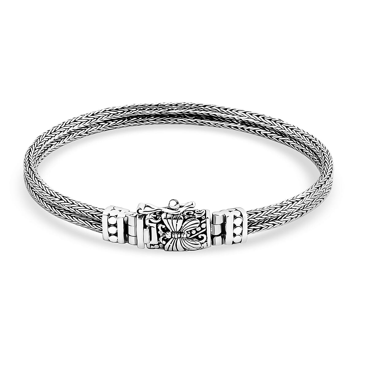 Doorbuster D'Joy Bali Legacy Double Row Tulang Naga with Butterfly Bracelet in Sterling Silver (7.25 In) 17.25 Grams image number 3