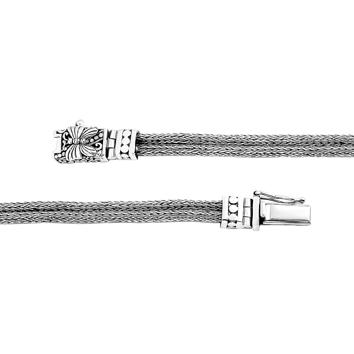 Doorbuster D'Joy Bali Legacy Double Row Tulang Naga with Butterfly Bracelet in Sterling Silver (7.25 In) 17.25 Grams image number 4