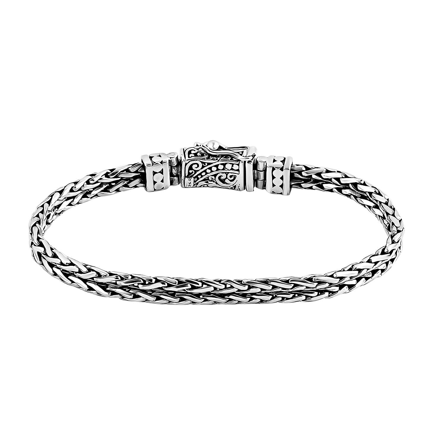  D'Joy Bali Legacy Double Row Padian with Dragonfly Bracelet in Sterling Silver (6.50 In) 16.30 Grams