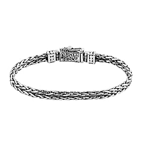  D'Joy Bali Legacy Double Row Padian with Dragonfly Bracelet in Sterling Silver (7.25 In) 17.75 Grams