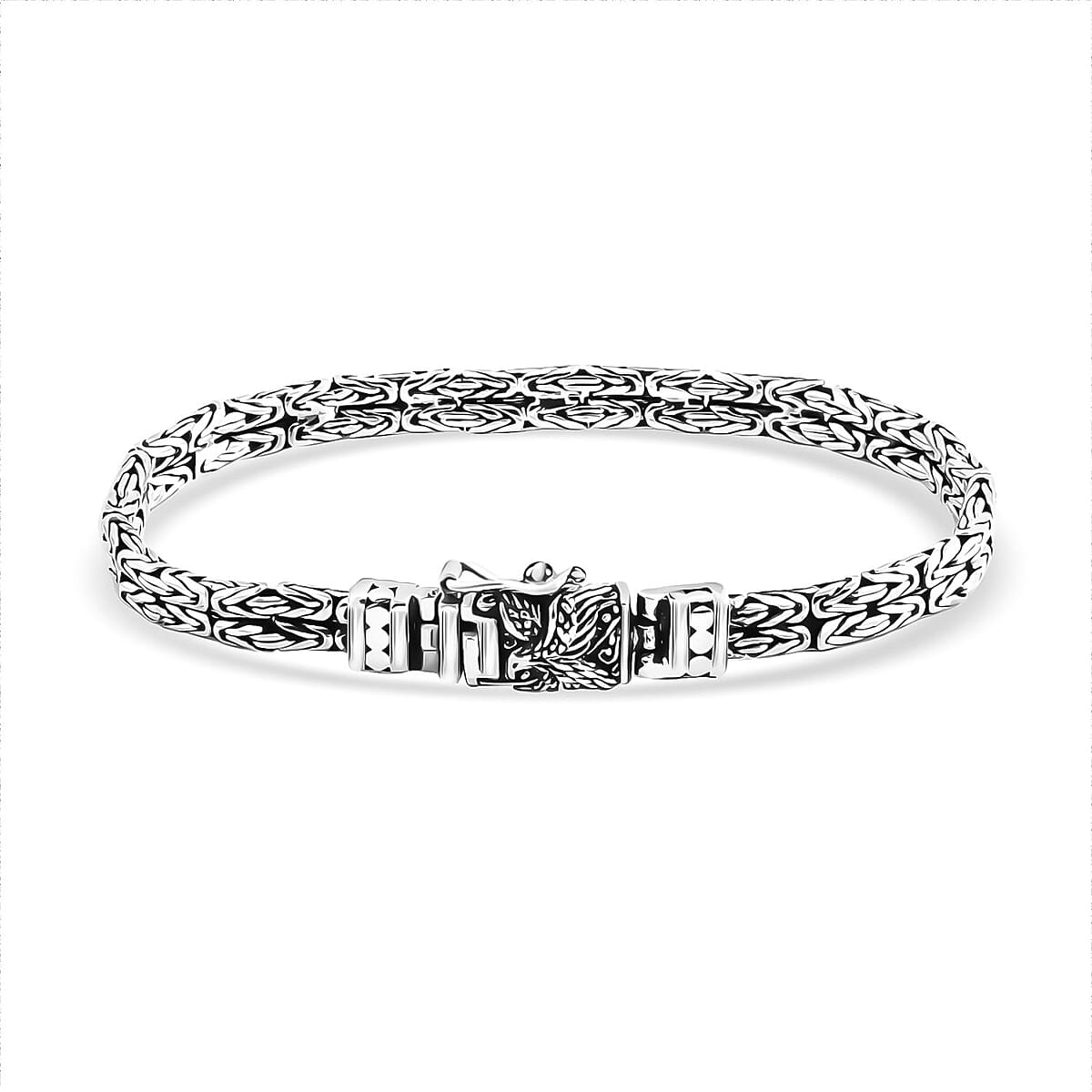  D'Joy Bali Legacy Double Row Borobudur with Eagle Bracelet in Sterling Silver (6.50 In) 18.85 Grams image number 3