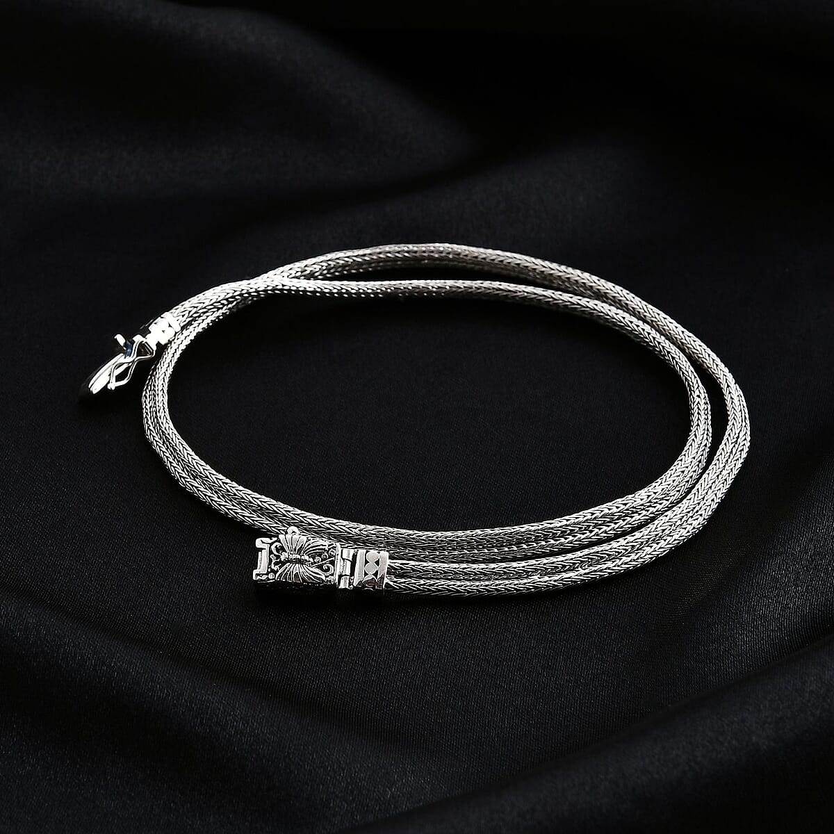 Doorbuster D'Joy Bali Legacy Double Row Tulang Naga with Butterfly Necklace in Sterling Silver 34.50 Grams 20 Inches image number 1