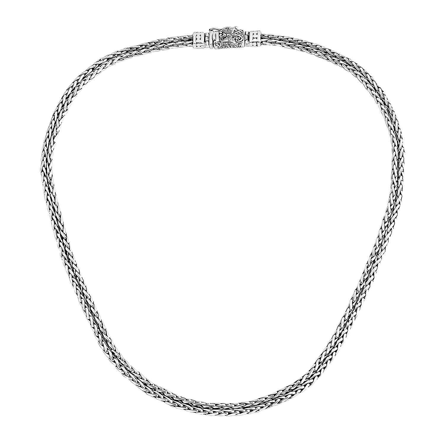 Bali Legacy Double Row Padian with Dragonfly Necklace in Sterling Silver 38.40 Grams 20 Inches