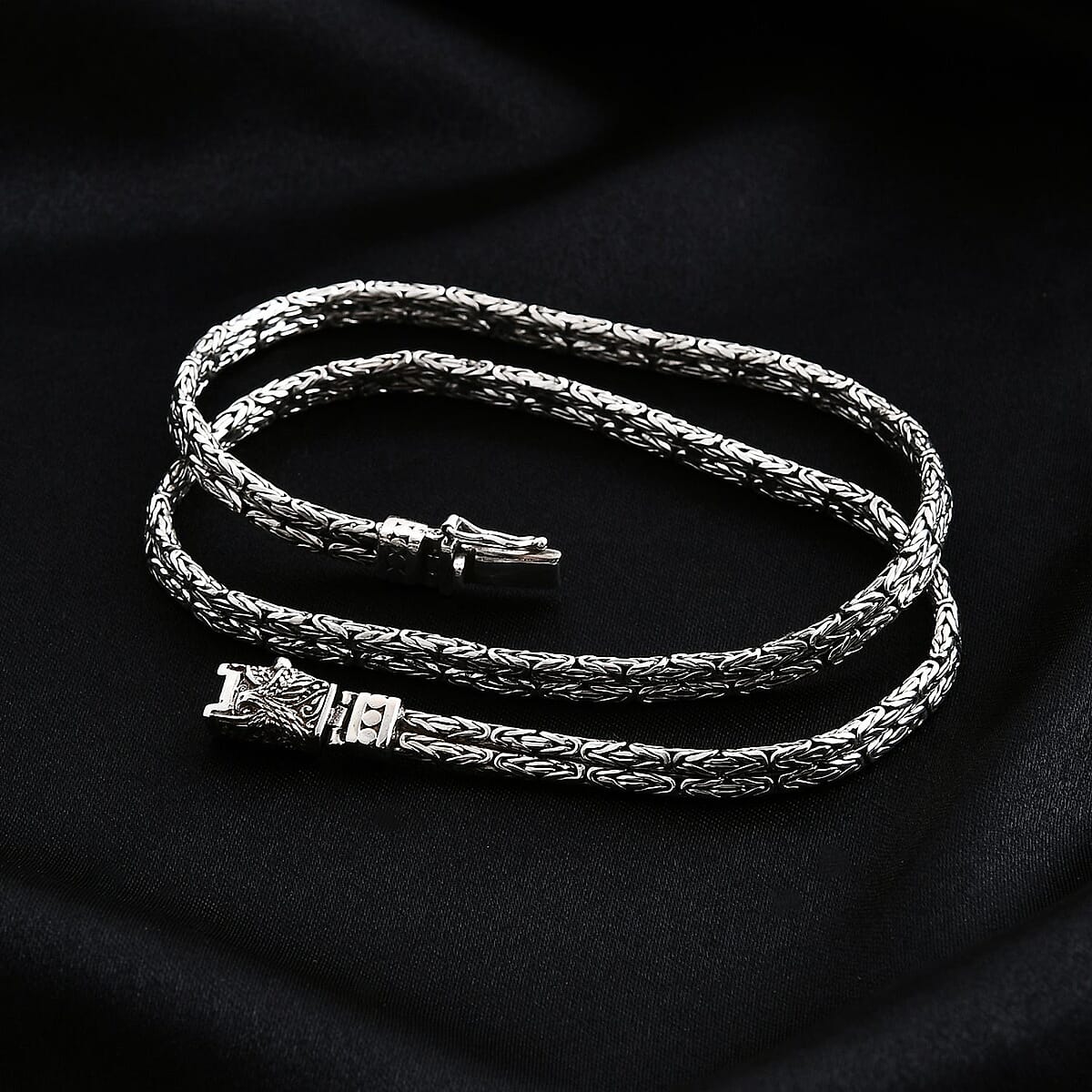  D'Joy Bali Legacy Double Row Borobudur with Eagle Necklace in Sterling Silver 47.60 Grams 20 Inches image number 1