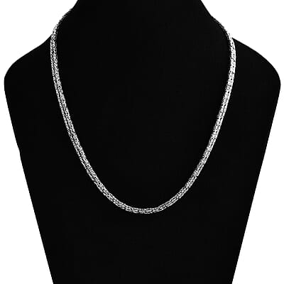 D'Joy Bali Legacy Double Row Borobudur with Eagle Necklace in Sterling Silver 47.60 Grams 20 Inches