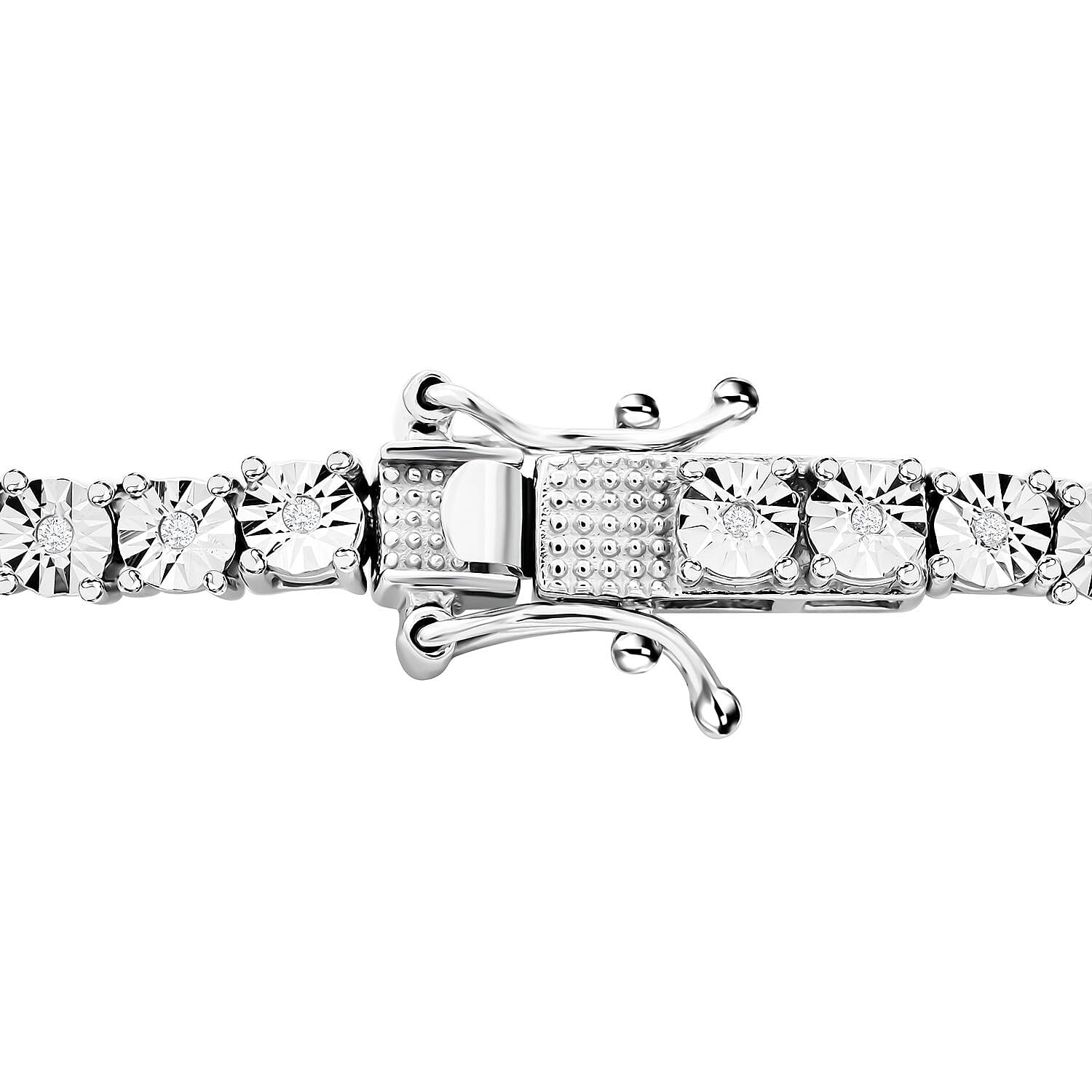 White Diamond Tennis Bracelet in Platinum Over Sterling Silver (7.25 In) 0.25 ctw