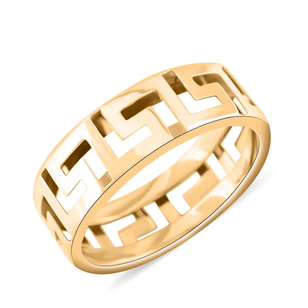 Italian Greek Key 6mm Ring in 10K Yellow Gold 1.55 Grams image number 0