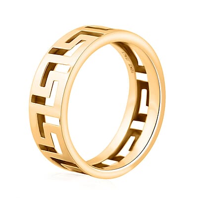 Italian Greek Key 6mm Ring in 10K Yellow Gold (Size 10.0) 1.55 Grams