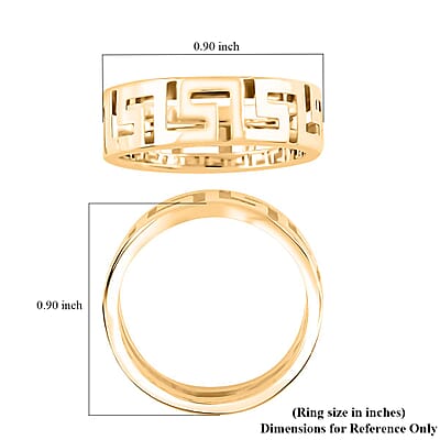 Italian Greek Key 6mm Ring in 10K Yellow Gold (Size 10.0) 1.55 Grams