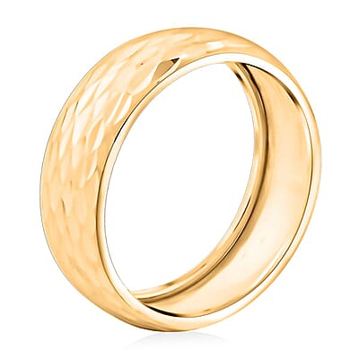Italian 6mm Diamond-Cut Domed Ring in 10K Yellow Gold (Size 10.0) 1.10 Grams
