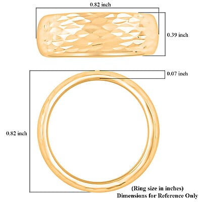 Italian 6mm Diamond-Cut Domed Ring in 10K Yellow Gold (Size 10.0) 1.10 Grams