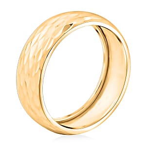 Italian 6mm Diamond-Cut Domed Ring in 10K Yellow Gold (Size 7.0) 1.10 Grams
