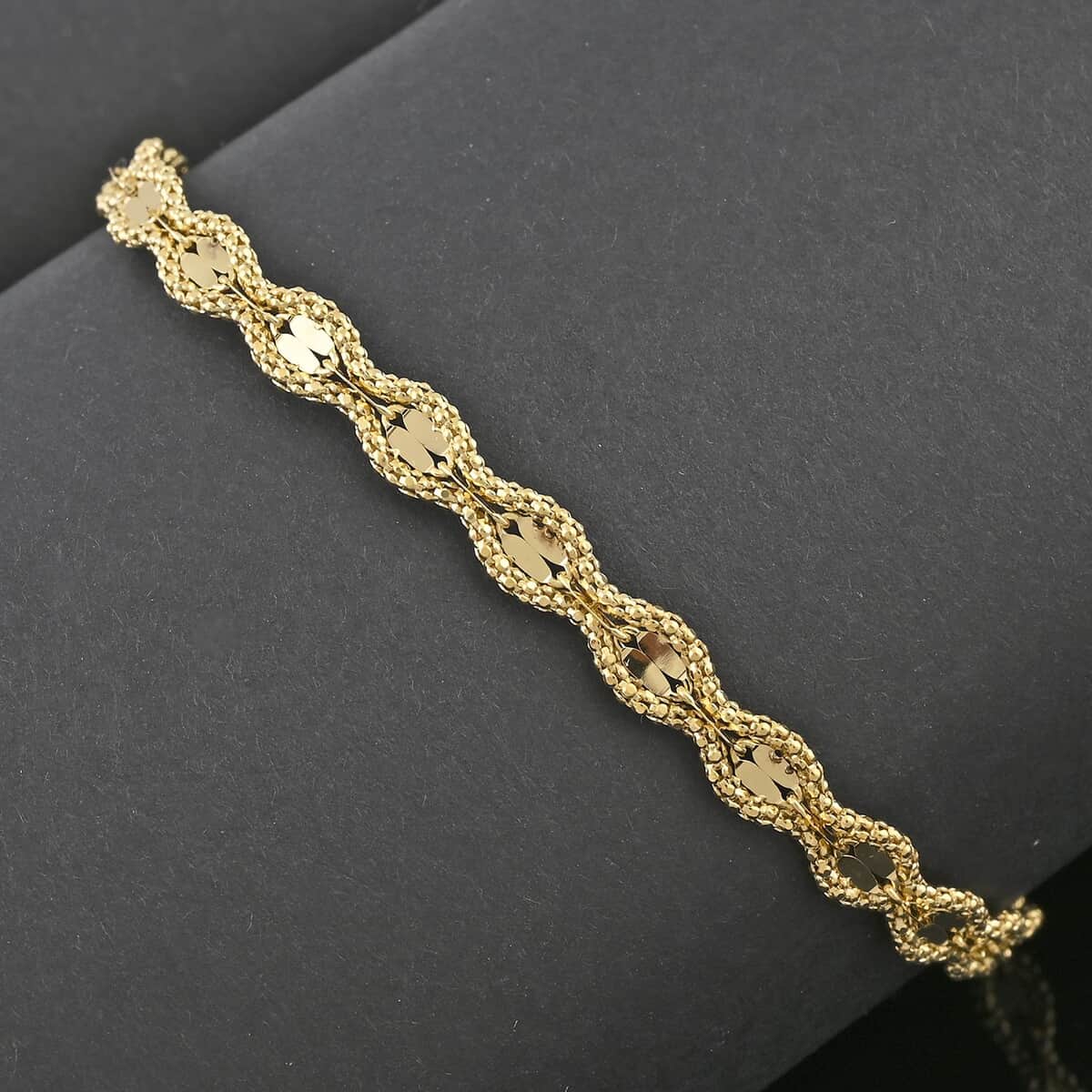 Italian 5mm Glitter Link Bracelet in 14K Yellow Gold (7.50 In) 3.06 Grams image number 1