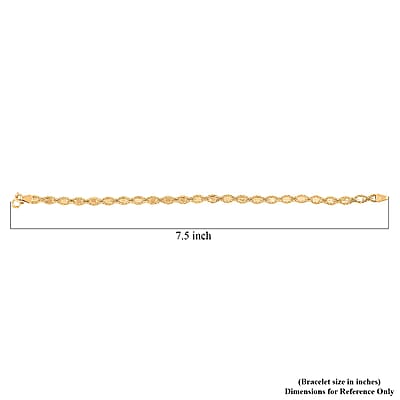 Italian 5mm Glitter Link Bracelet in 14K Yellow Gold (7.50 In) 3.06 Grams