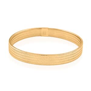 Italian 8.6mm Flat Mesh Stretch Bangle Bracelet in 10K Yellow Gold 2.23 Grams