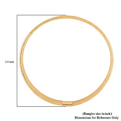 Italian 8.6mm Flat Mesh Stretch Bangle Bracelet in 10K Yellow Gold 2.23 Grams